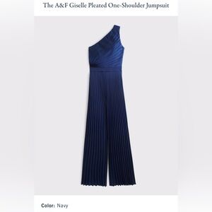 Abercrombie & Fitch Navy One-Shoulder Jumpsuit